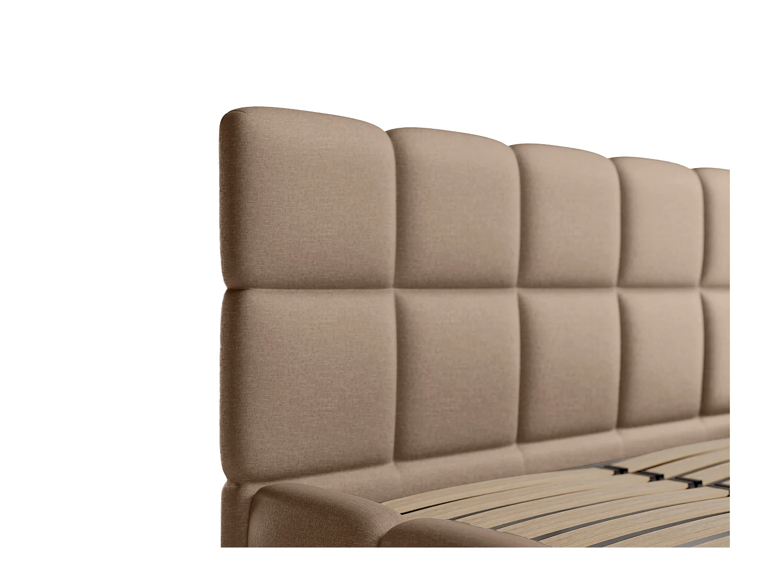 [OLD VERSION]Bett mit Bettkasten - 200 x 200 cm - Melierter Stoff - Taupe - DAMADO von Pascal Morabito