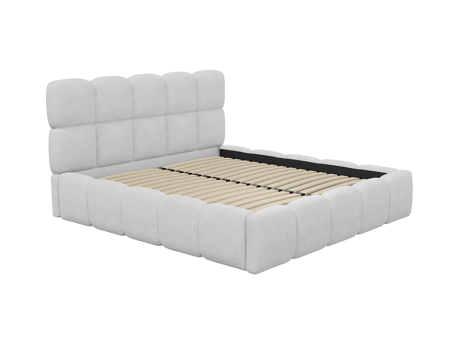 Sängförvaring 180 x 200 cm - Boklé tyg - Ljusgrå - DAMADO från Pascal Morabito