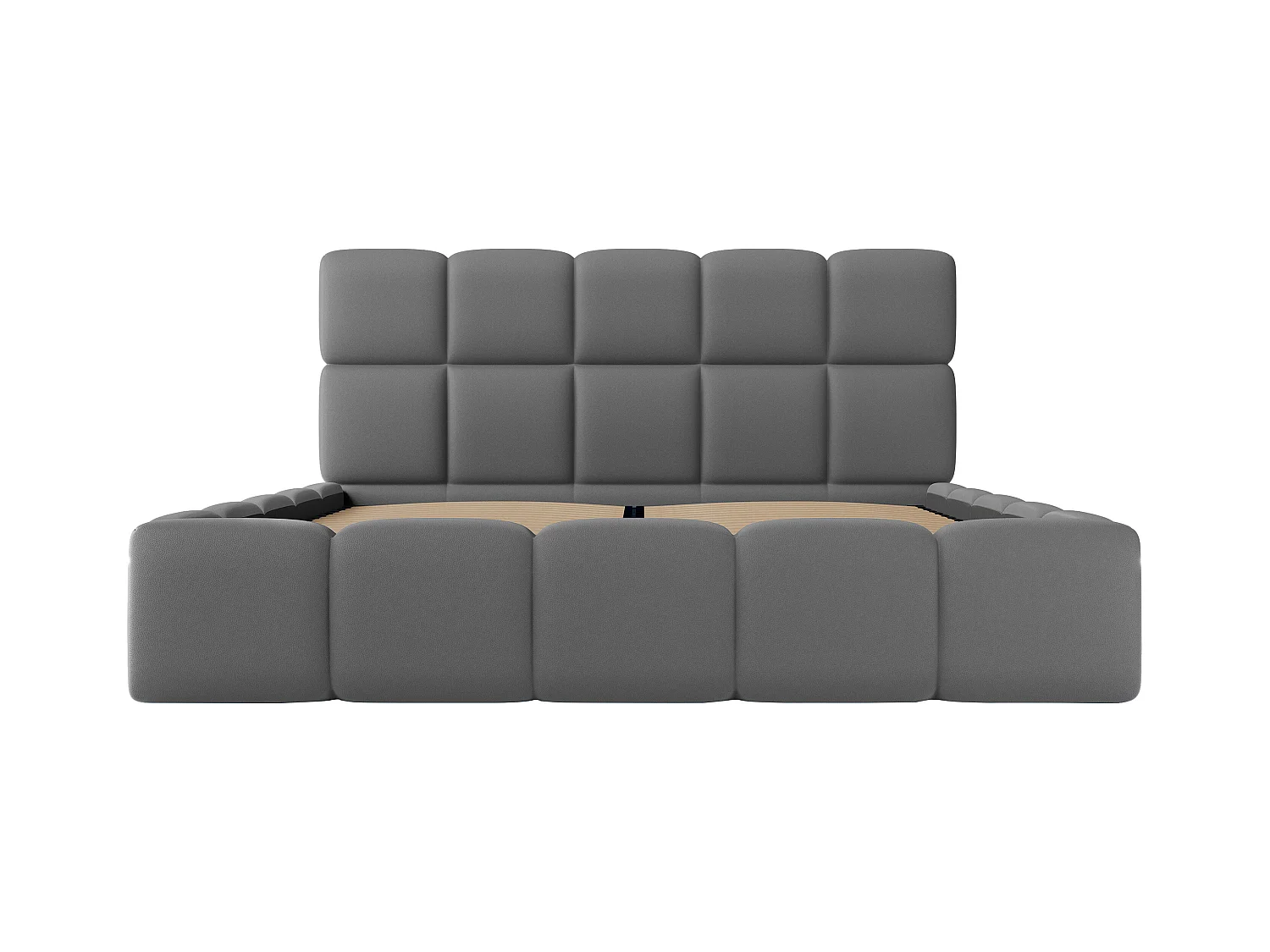 [OLD VERSION]Sengekisteseng 200 x 200 cm - Skinnlignende stoff - Grå - DAMADO av Pascal Morabito