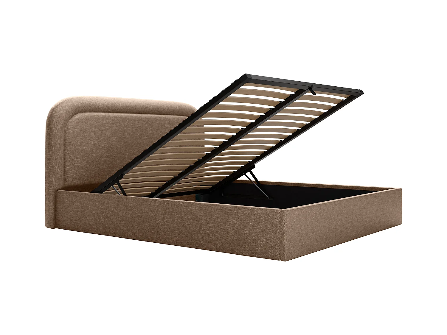 Sengeskuff 180 x 200 cm - Melert stoff - Taupe - FIREZA