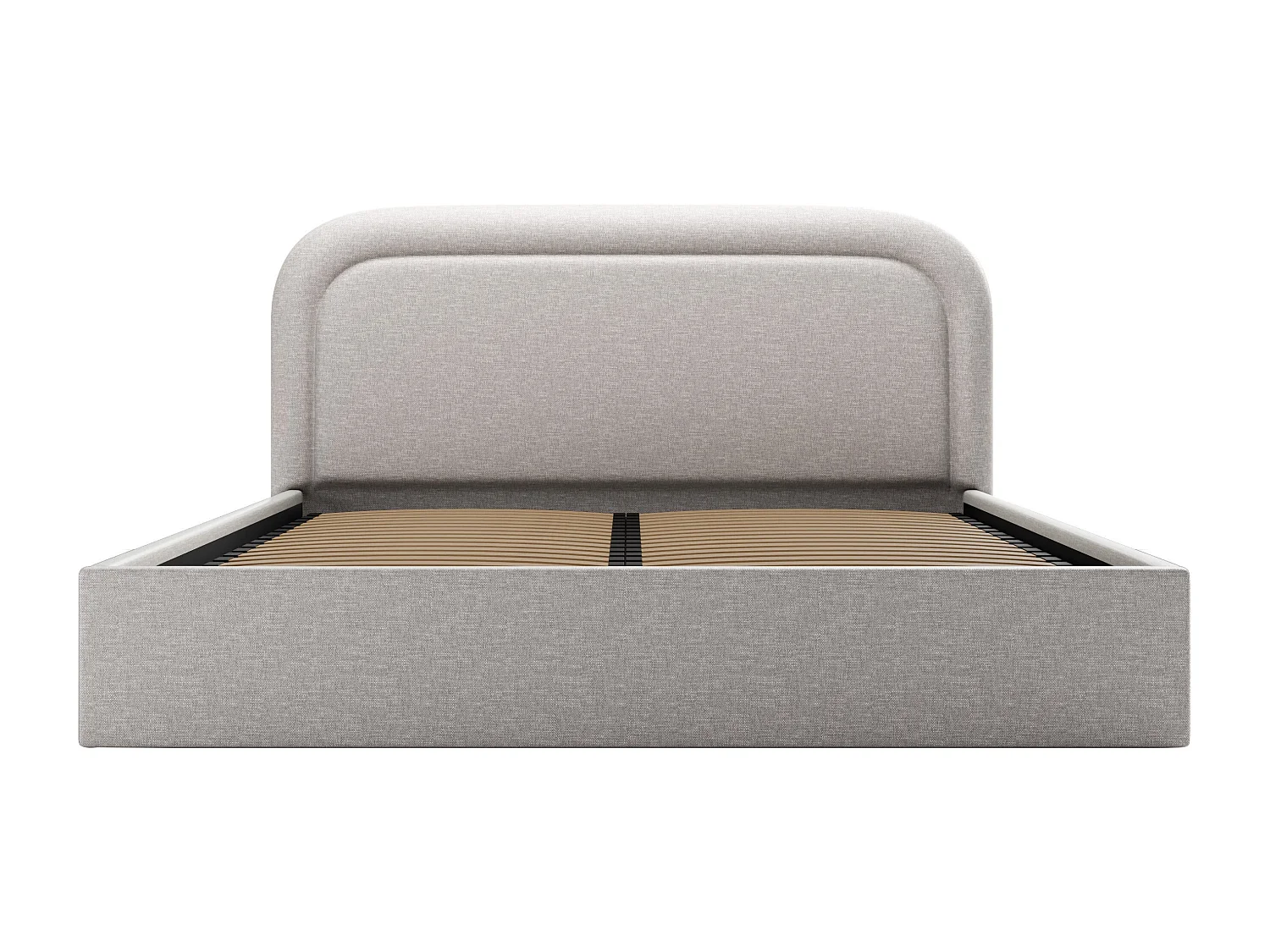 Bed met opbergruimte 200 x 200 cm - Gevlamde stof - Lichtgrijs - FIREZA