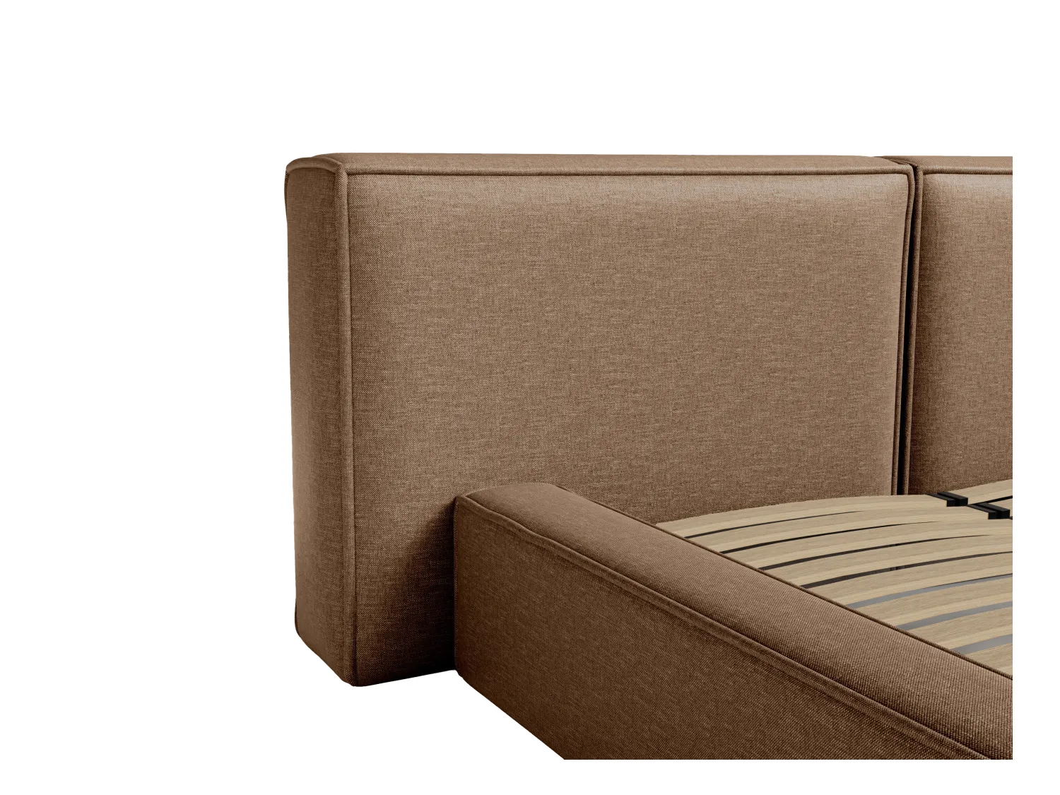 [OLD VERSION]Bett mit Bettkasten - 180 x 200 cm - Stoff - Taupe - TIMANO von Pascal Morabito