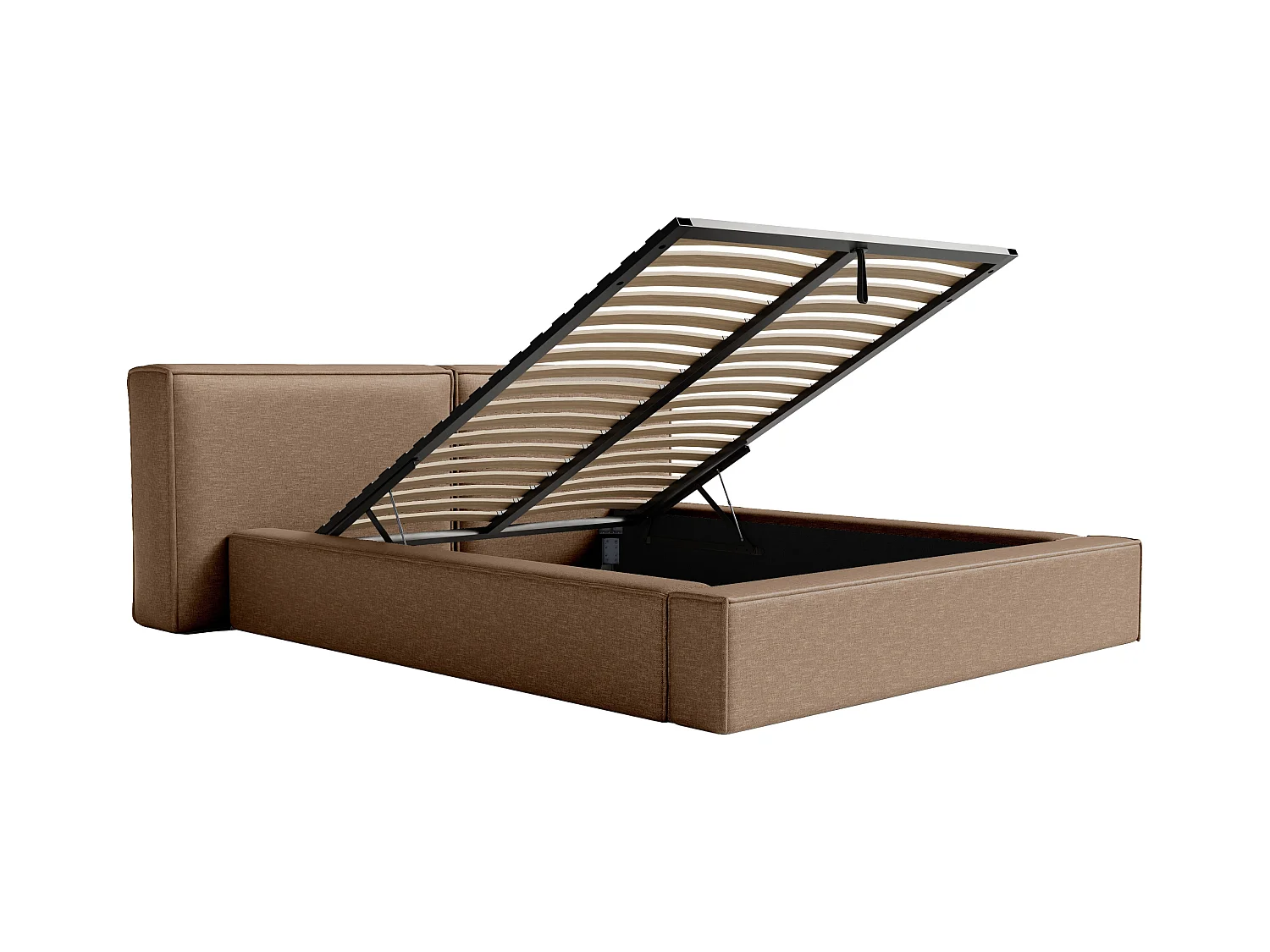 [OLD VERSION]Sengekiste 200 x 200 cm - Stoff - Stoff - Taupe - TIMANO av Pascal Morabito