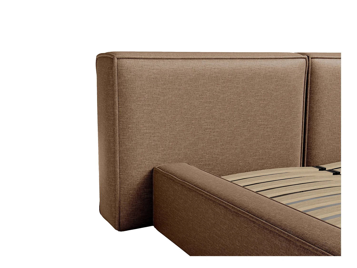 [OLD VERSION]Sengekiste 200 x 200 cm - Stoff - Stoff - Taupe - TIMANO av Pascal Morabito