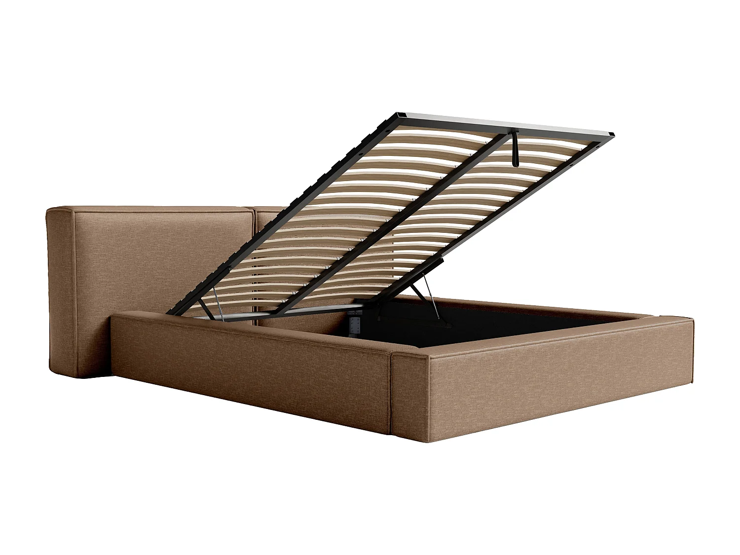 [OLD VERSION]Lit coffre 200 x 200 cm - Tissu - Taupe - TIMANO de Pascal Morabito