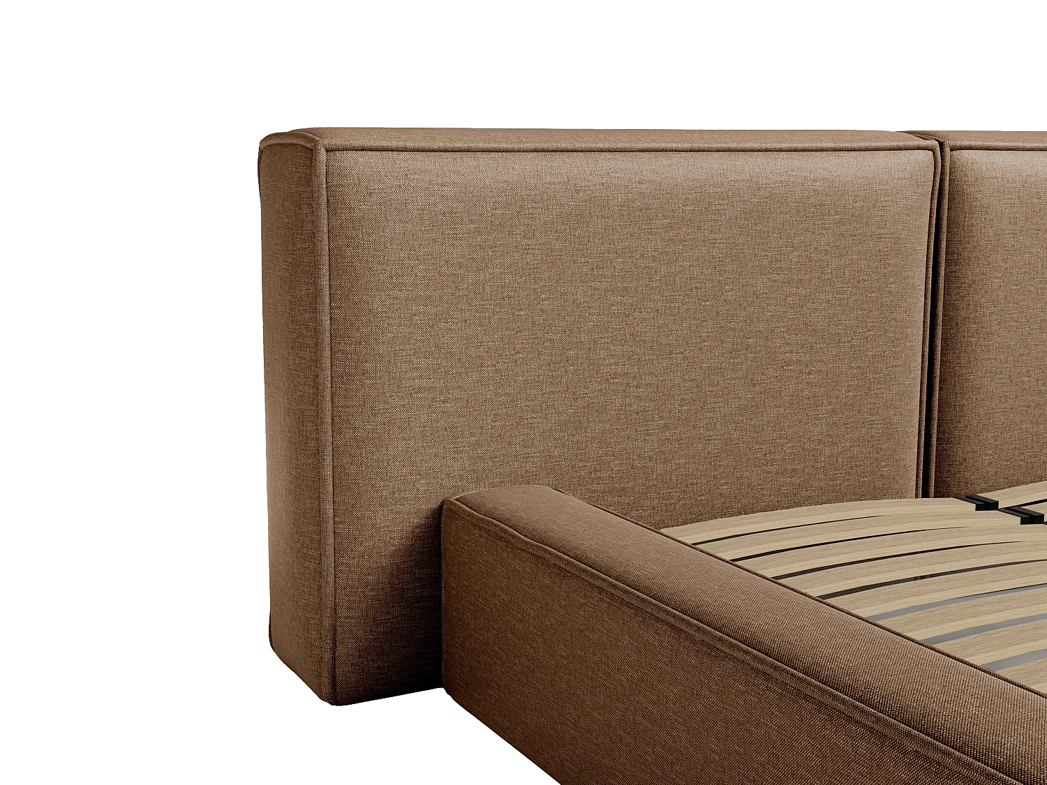 [OLD VERSION]Lit coffre 200 x 200 cm - Tissu - Taupe - TIMANO de Pascal Morabito