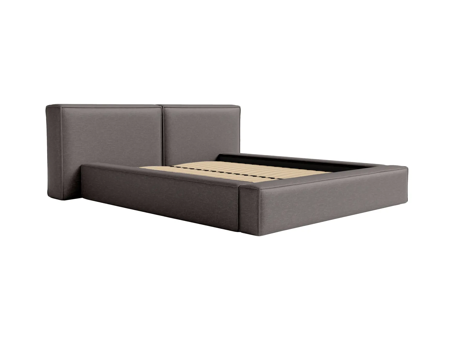 Lit coffre 200 x 200 cm - Tissu - Gris anthracite - TIMANO de Pascal Morabito