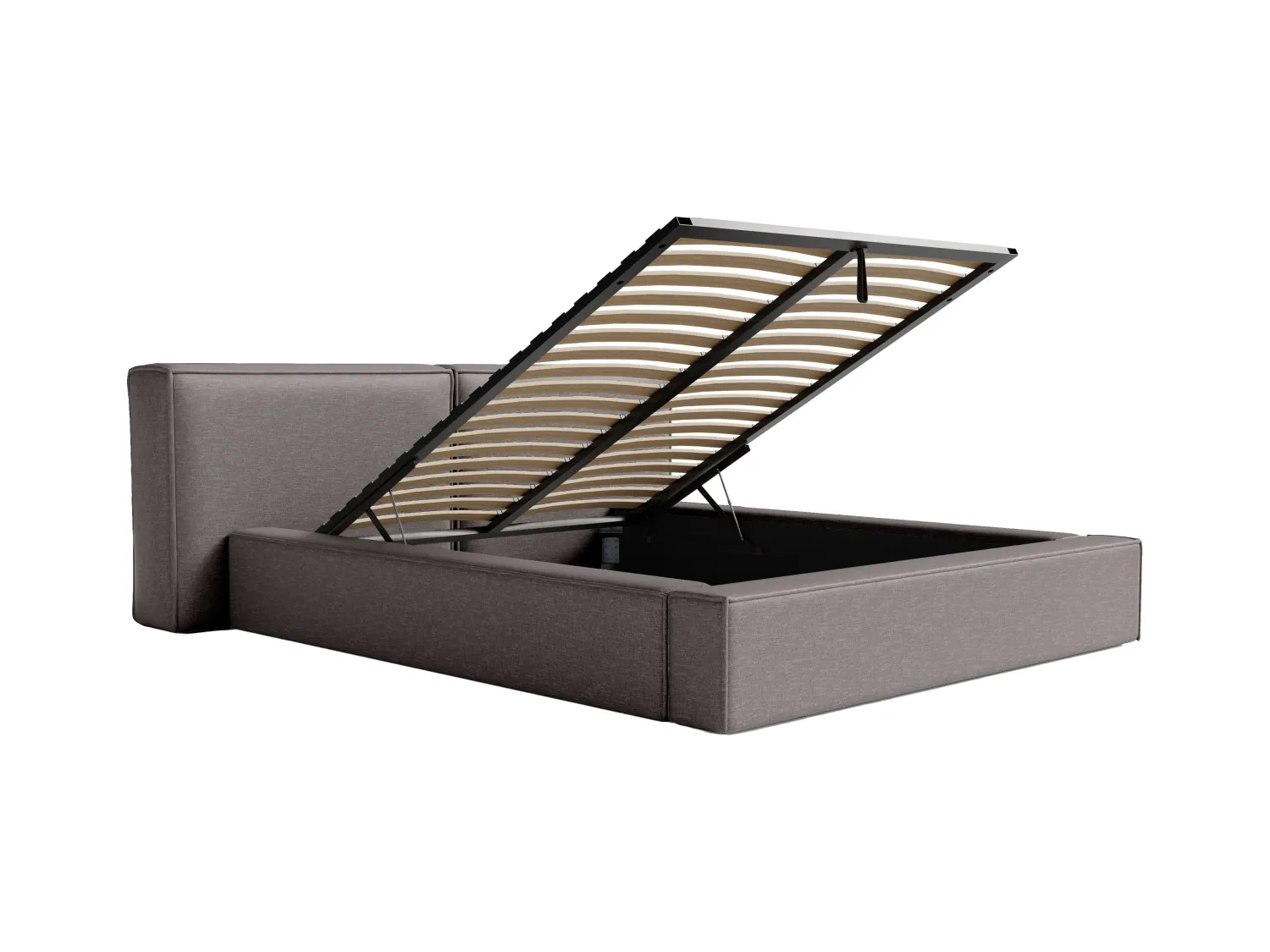 Lit coffre 200 x 200 cm - Tissu - Gris anthracite - TIMANO de Pascal Morabito