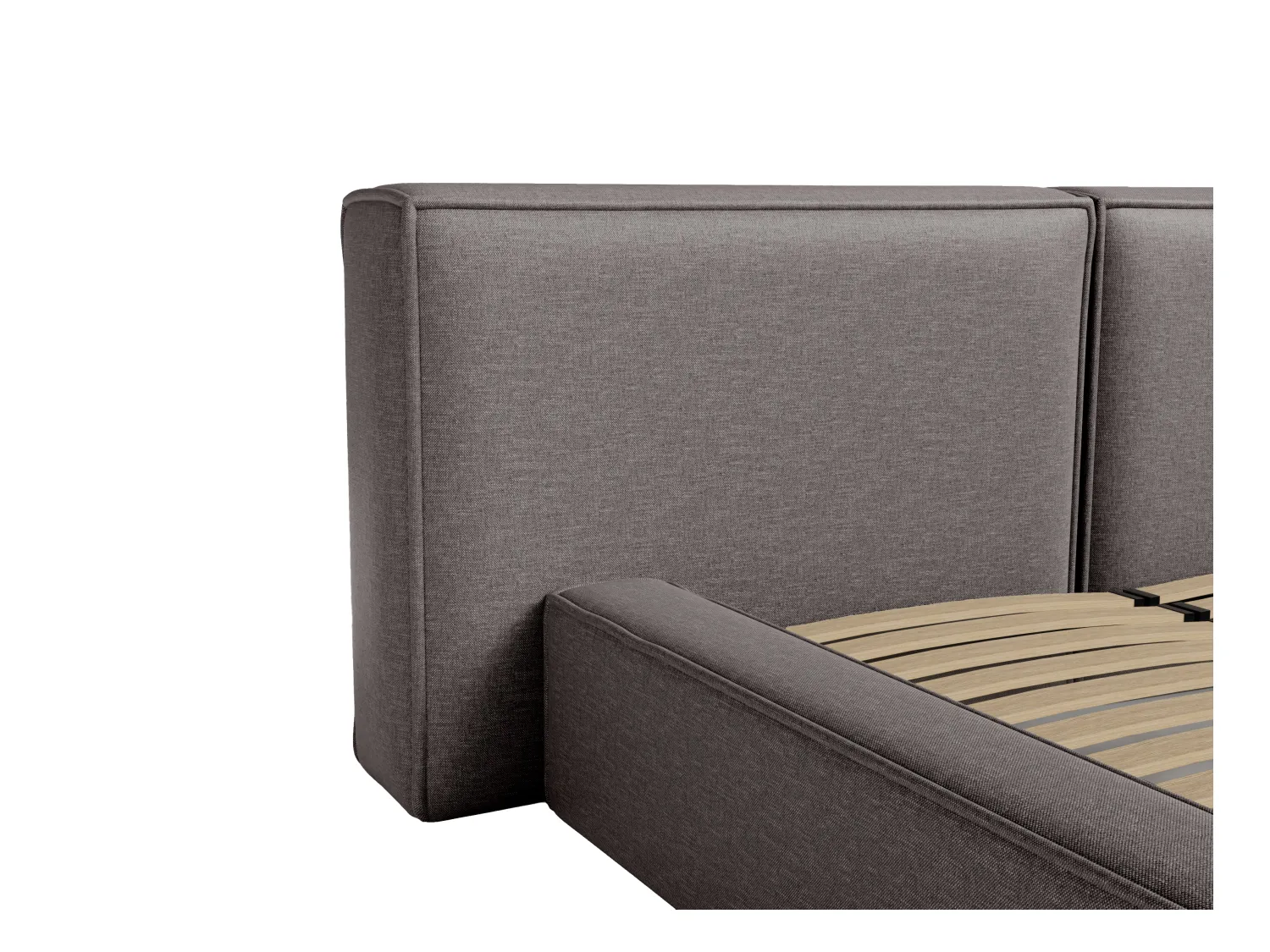 Lit coffre 200 x 200 cm - Tissu - Gris anthracite - TIMANO de Pascal Morabito