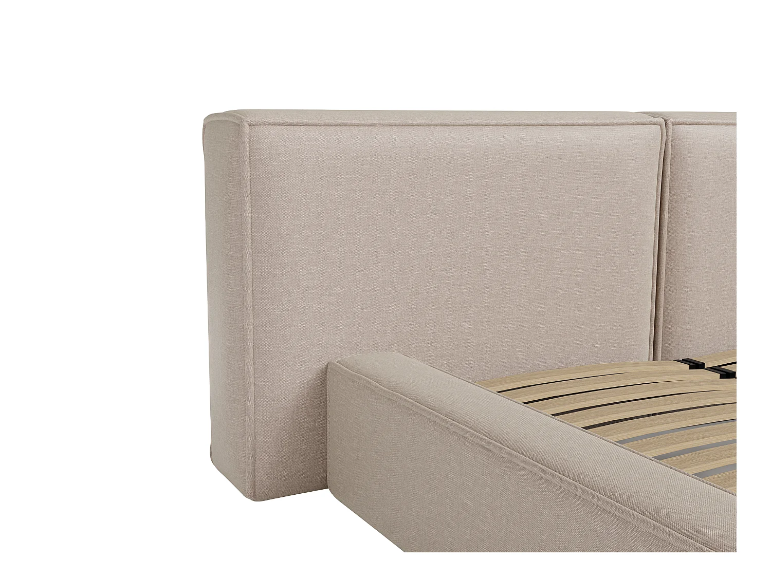 Bett mit Bettkasten - 200 x 200 cm - Stoff - Beige - TIMANO von Pascal Morabito