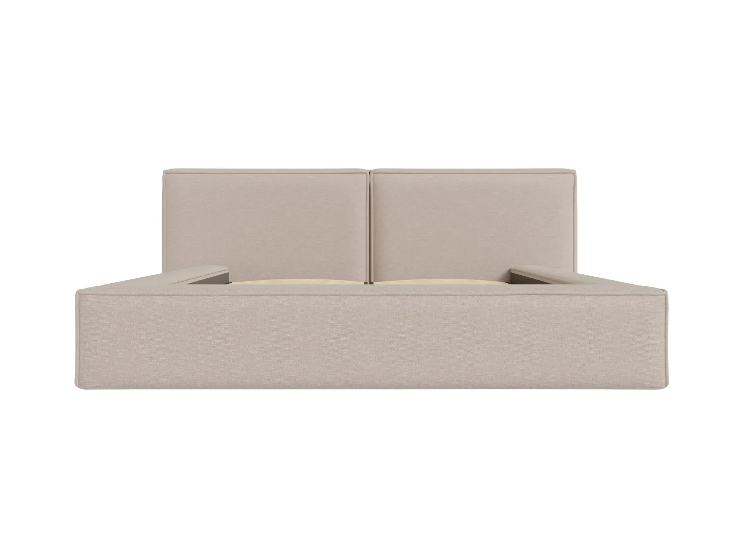 Lit coffre 200 x 200 cm - Tissu - Beige - TIMANO de Pascal Morabito