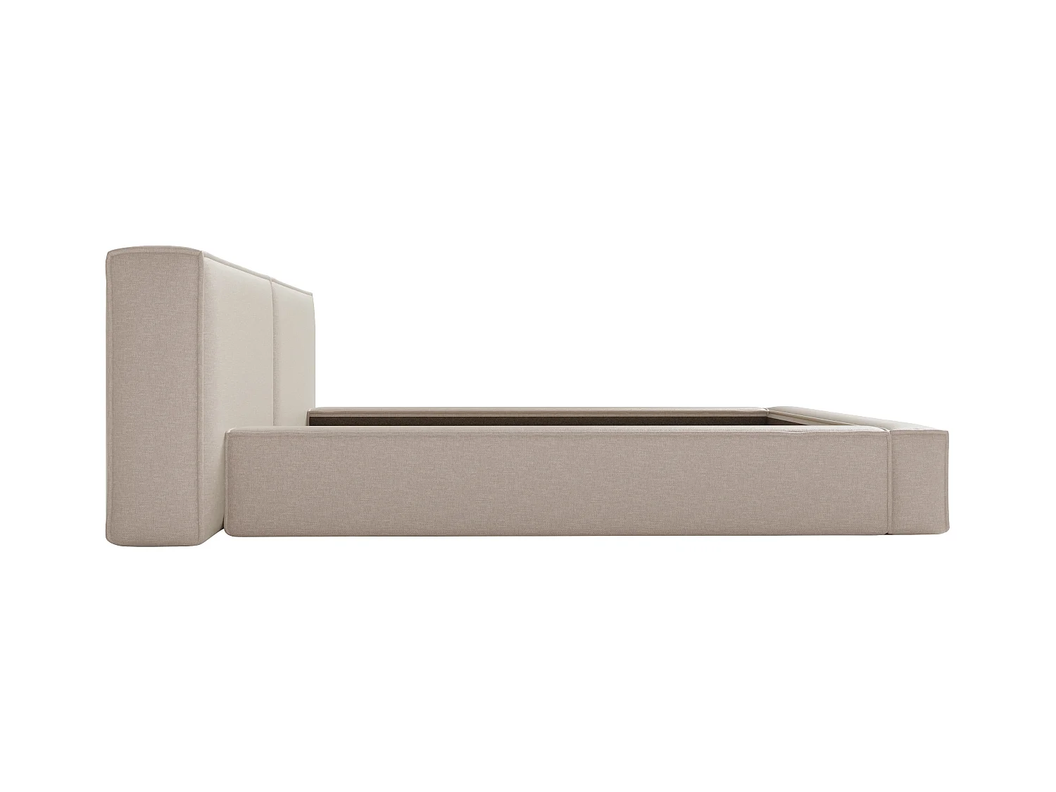 Lit coffre 200 x 200 cm - Tissu - Beige - TIMANO de Pascal Morabito