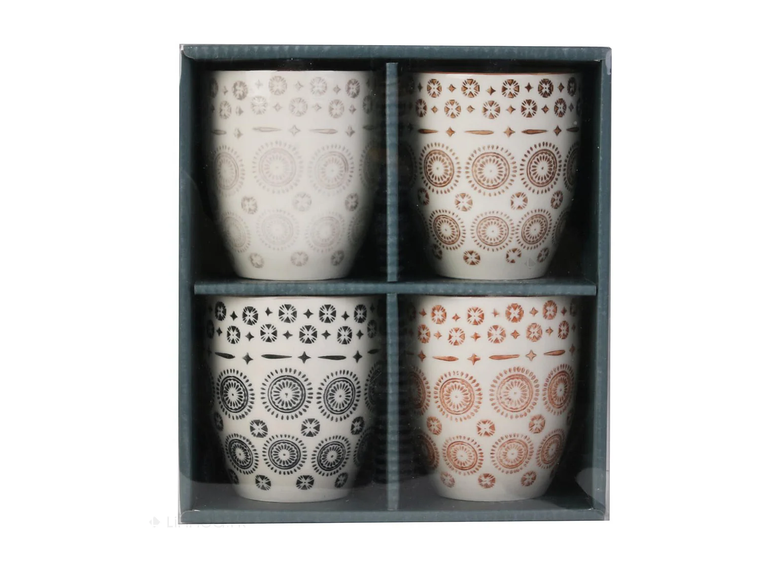 Coffret de 4 tasses en céramique 25cl motif mandala collection MIRAGE