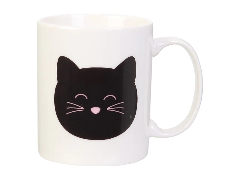 Mug thermo réactif en céramique collection CAT 30cl chat blanc