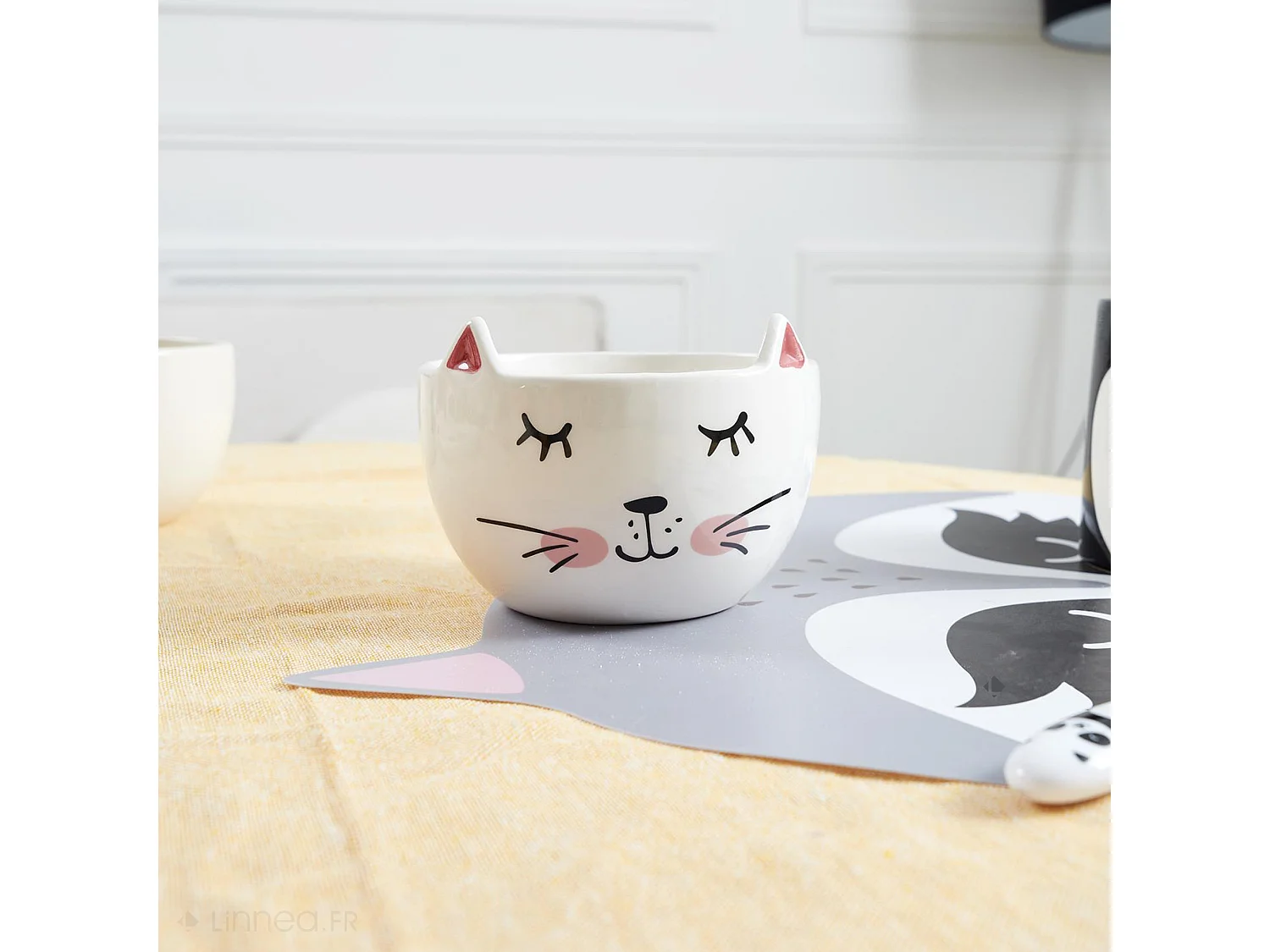 Bol 100% dolomite 45cl collection ANIMAUX personnage chat blanc