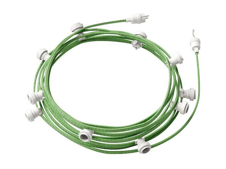 TechBrey Guirnalda Exterior Lumet System 12.5m con 10 Portalámparas E27 Blanco Creative-Cables CATE27B125