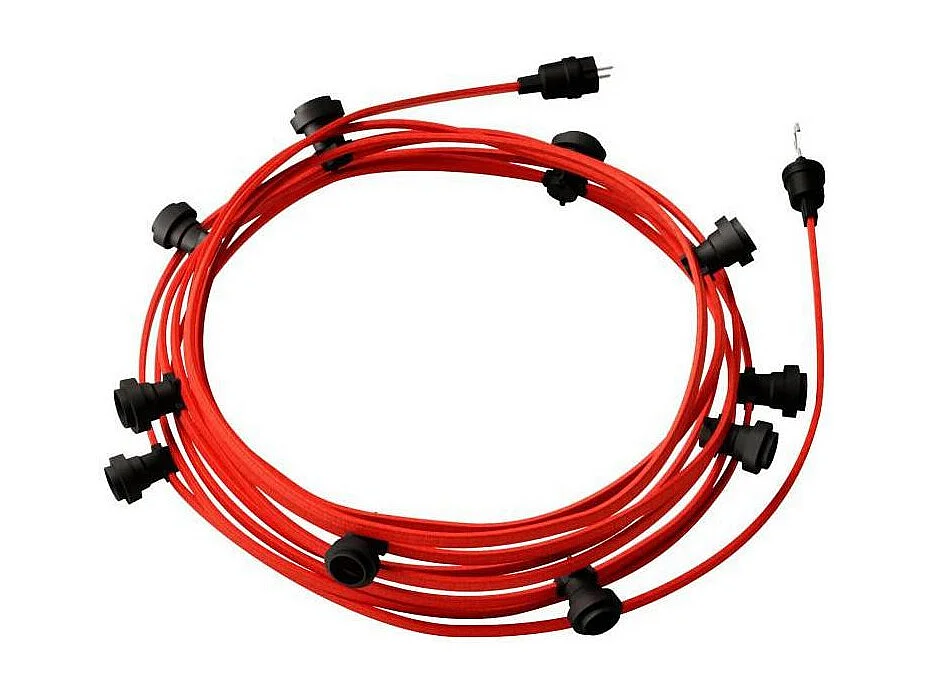 TechBrey Guirnalda Exterior Lumet System 12.5m con 10 Portalámparas E27 Negro Creative-Cables CATE27N125