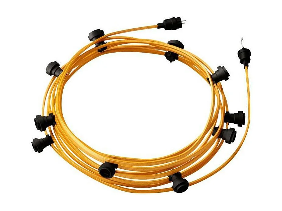 TechBrey Guirnalda Exterior Lumet System 12.5m con 10 Portalámparas E27 Negro Creative-Cables CATE27N125