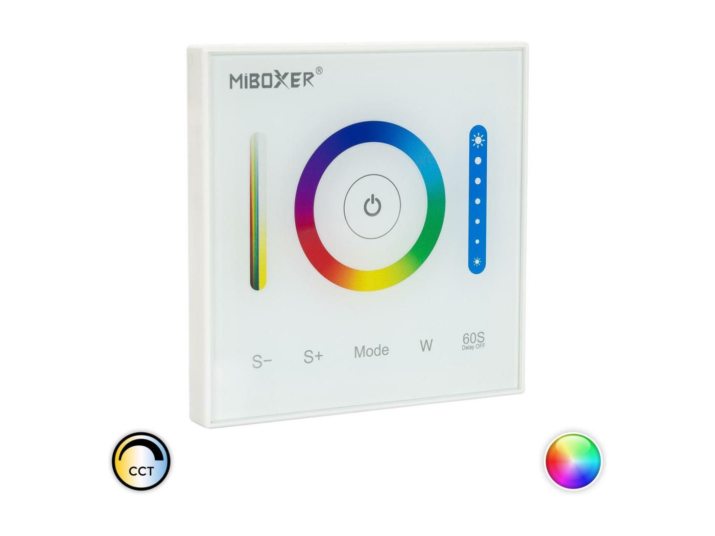 Controlador Regulador Pared Táctil LED RGB RGBW RGB CCT 12 24V DC RF MiBoxer P3