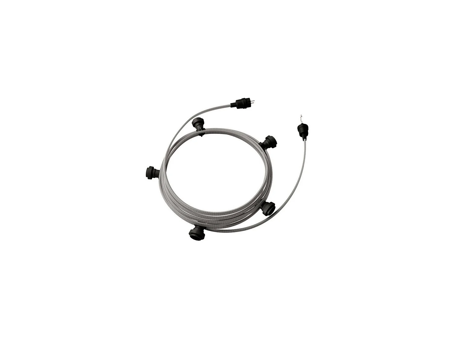 Ghirlanda da Esterni Lumet System 7.5m con 5 Portalampade E27 Nero CATE27N075 CREATIVE-CABLES Bianco / Nero