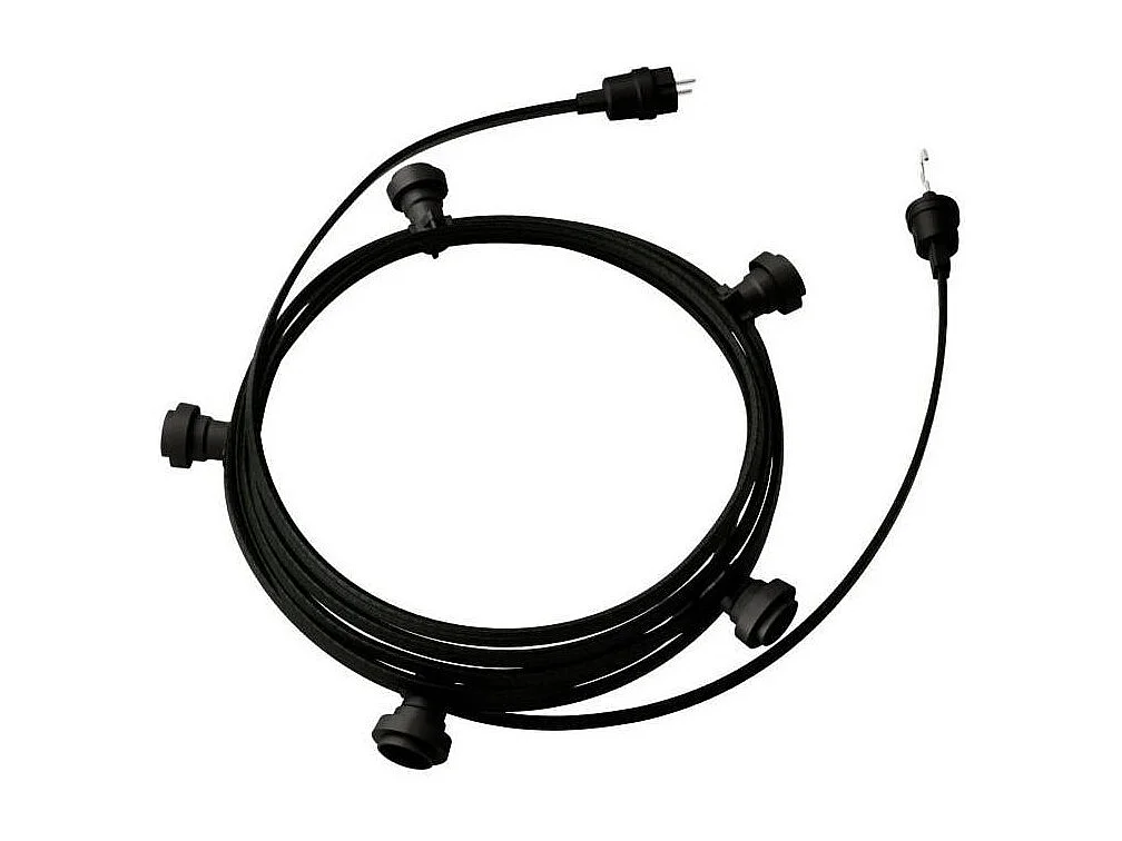 TechBrey Guirnalda Exterior Lumet System 7.5m con 5 Portalámparas E27 Negro Creative-Cables CATE27N075