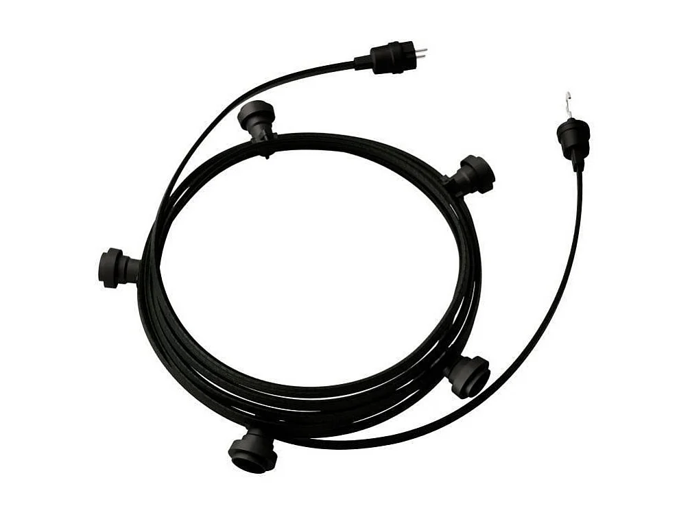 TechBrey Guirnalda Exterior Lumet System 7.5m con 5 Portalámparas E27 Negro Creative-Cables CATE27N075
