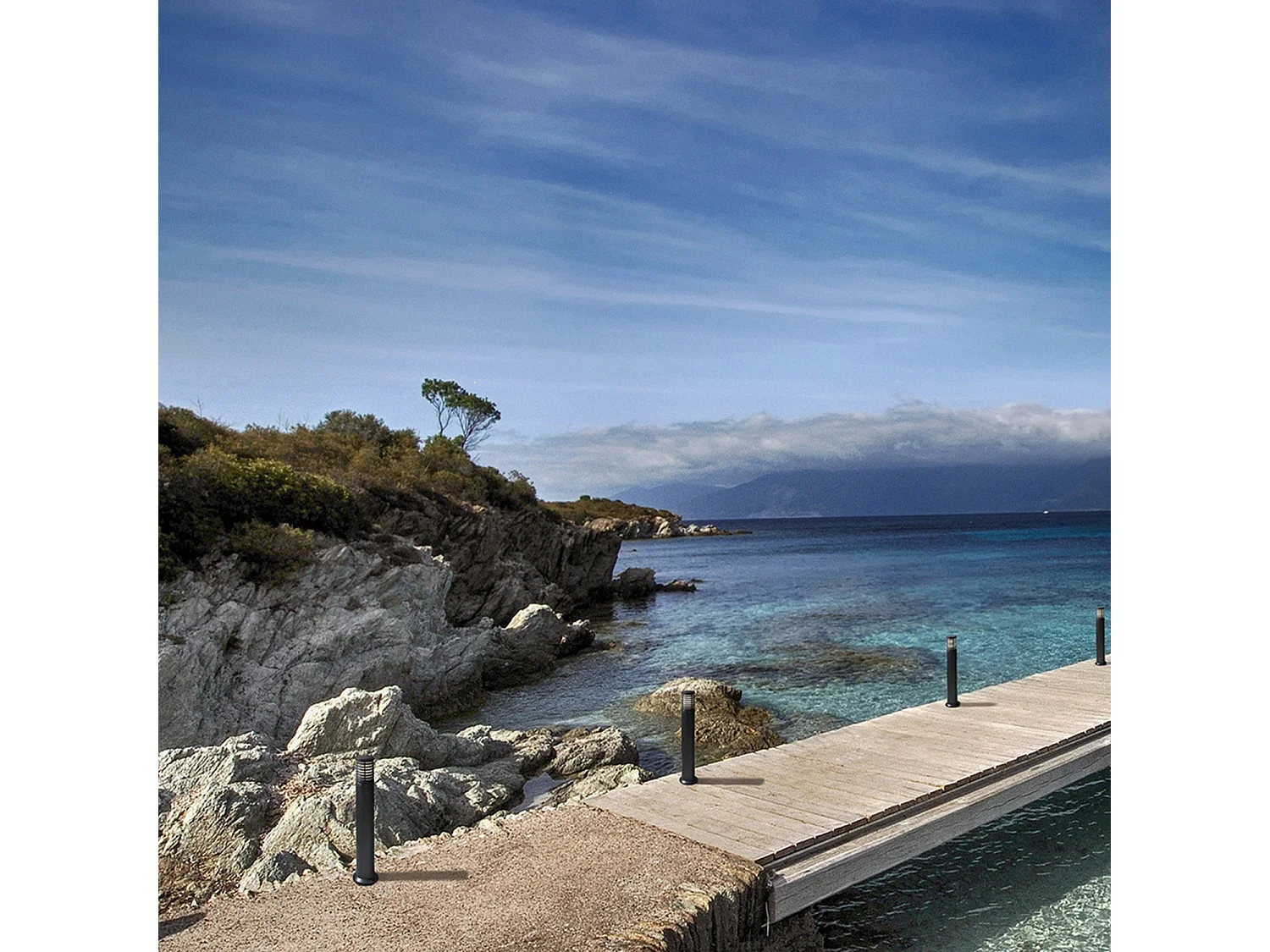 Balise Extérieure en Saillie sur Pied 90cm Nott Big LEDS-C4 55-9656-05-CD Noir