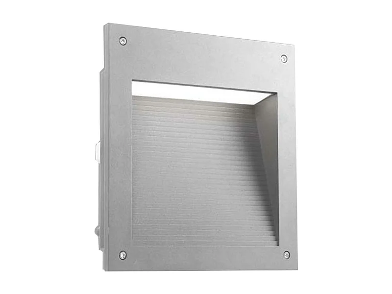 Balise LED Extérieure 5.5W Encastrable au Mur Micenas Square Gris LEDS-C4 05-9885-34-CL Gris Blanc Chaud 3000K