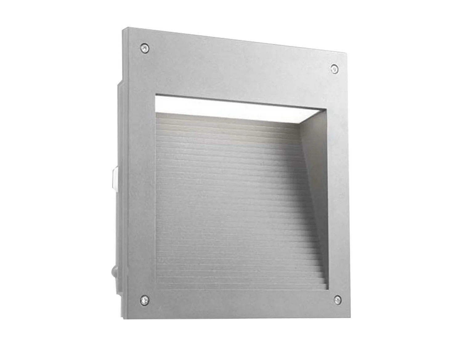 Balise LED Extérieure 5.5W Encastrable au Mur Micenas Square Gris LEDS-C4 05-9885-34-CL Gris Blanc Chaud 3000K
