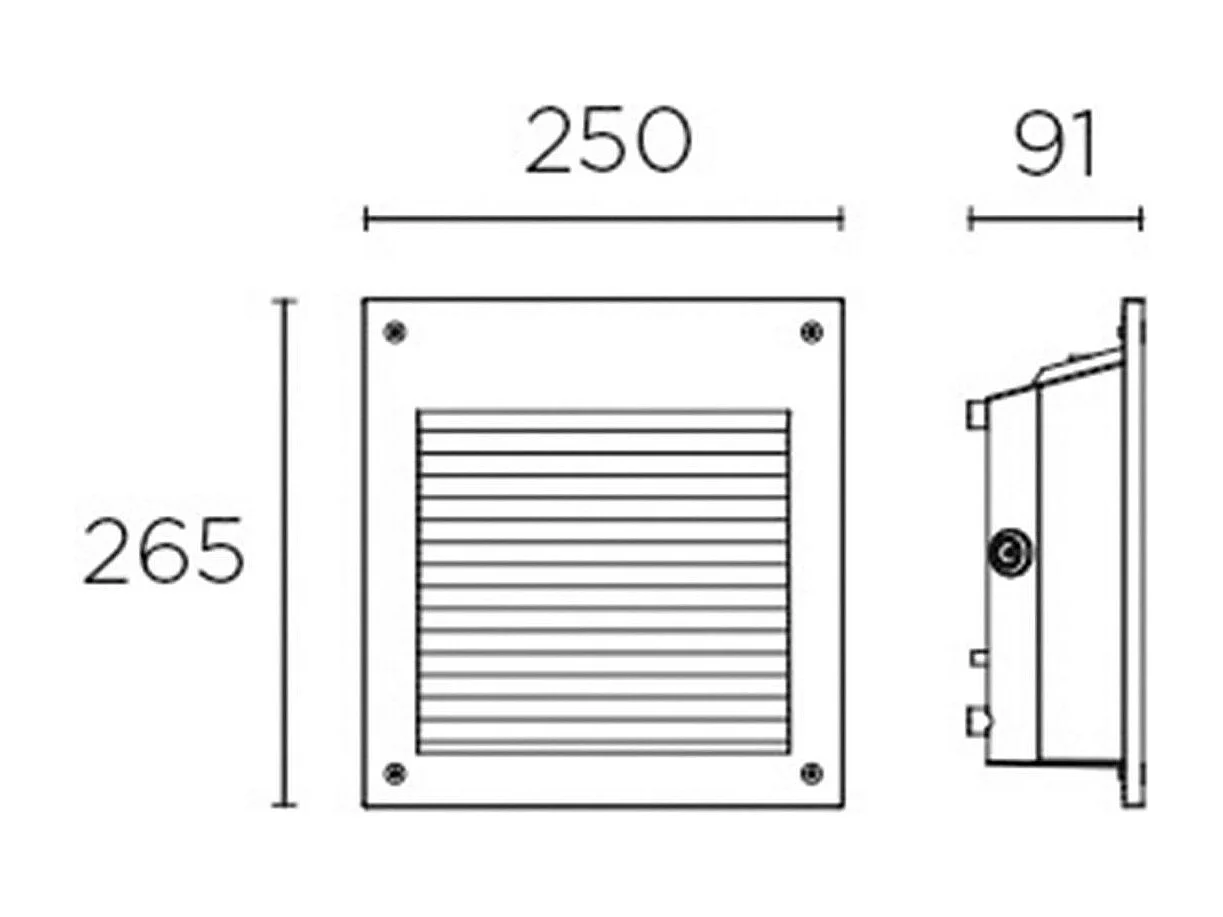 Balise LED Extérieure 5.5W Encastrable au Mur Micenas Square Gris LEDS-C4 05-9885-34-CL Gris Blanc Chaud 3000K