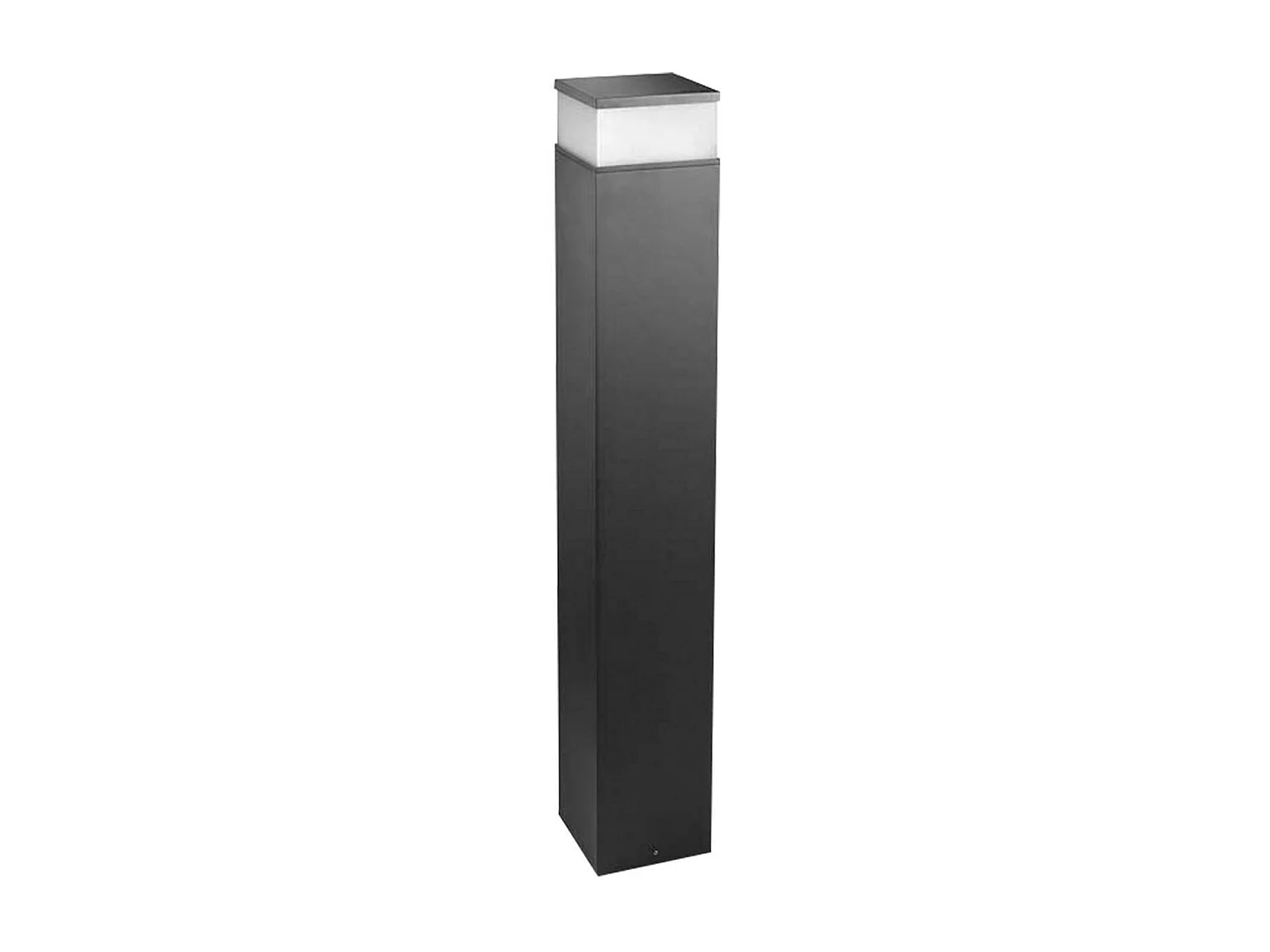 Balise extérieure Cubik avec lumière LED blanc chaud 3000K, hauteur 1000 mm de couleur gris urbain