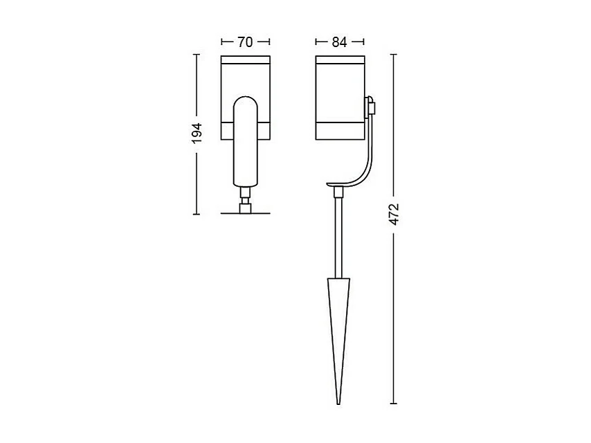 Rallonge Spot sur Piquet White Color Lily 8W  Hue Blanc RGBW