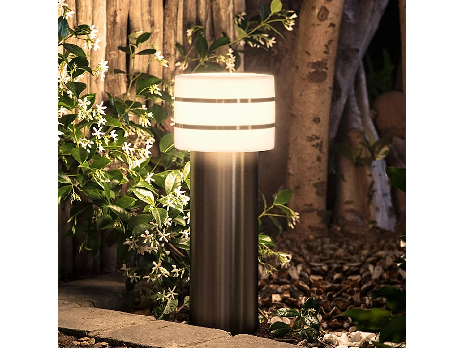 Balise Extérieure 9W en Saillie sur Pied 40cm White Tuar Mini  Hue  Blanc Chaud 2700K