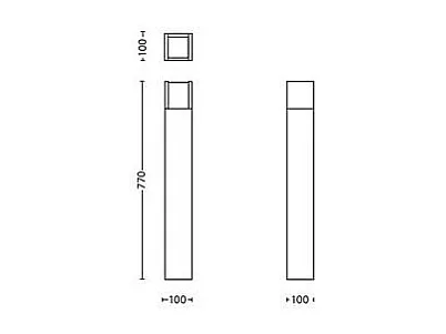 Balise LED Extérieure  6W en Saillie sur Pied 77cm  Post Arbour  Anthracite