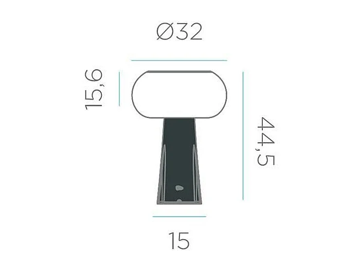 Balise LED Extérieure 2.5W en Saillie sur pied 45cm Paquita 45 Sobremuro Hybride 4000K Blanc neutre