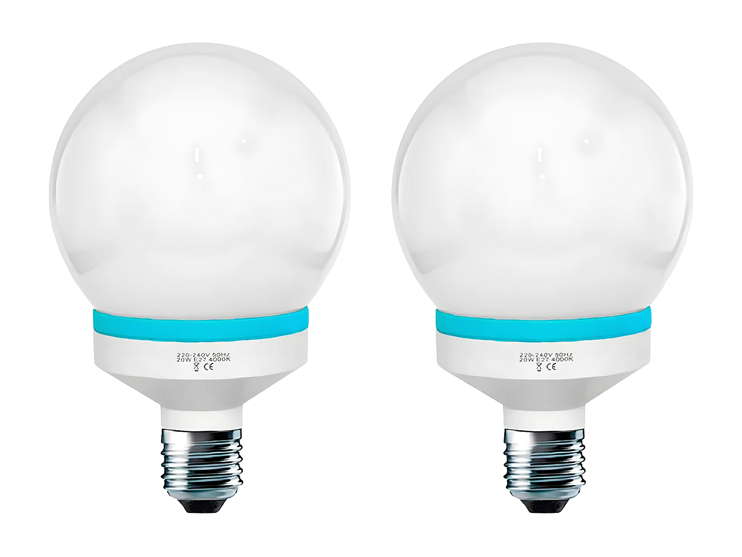 Confezione da 2 Lampadine CFL a basso consumo Mini Globe E27 9W 400lm 4000K Dayron