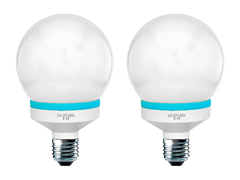 Confezione da 2 Lampadine CFL a basso consumo Mini Globe E27 9W 400lm 4000K Dayron