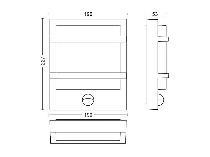 Applique da Parete LED Per Esterni con Sensore di Movimento 12W Petronia Nero