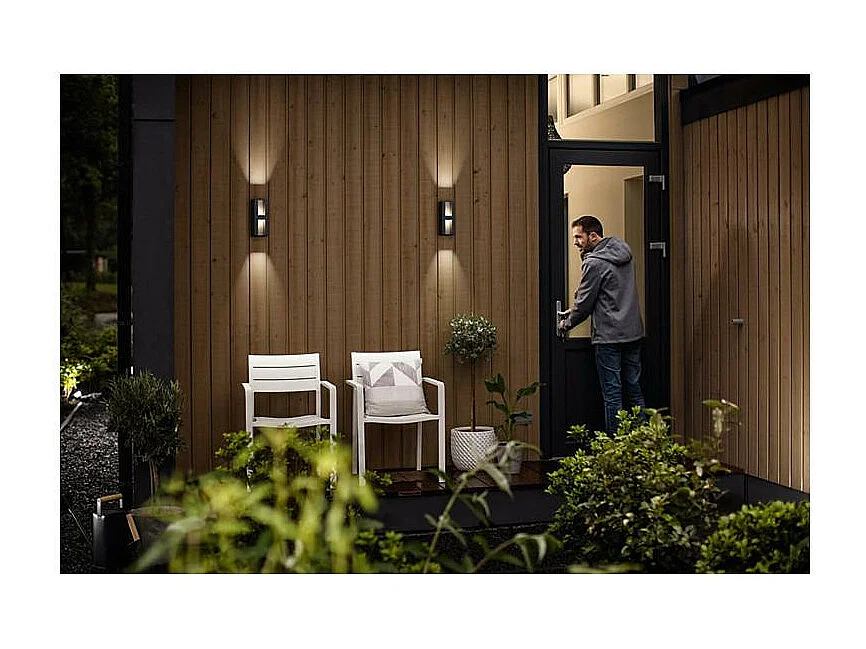 Applique Murale LED Extérieure  Shadow 2x4.5W Double Éclairage Dimmable Anthracite