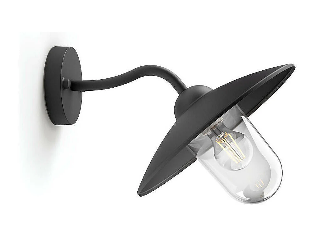 Philips Außenwandleuchte Hammock Schwarz Transparentes Glas I44