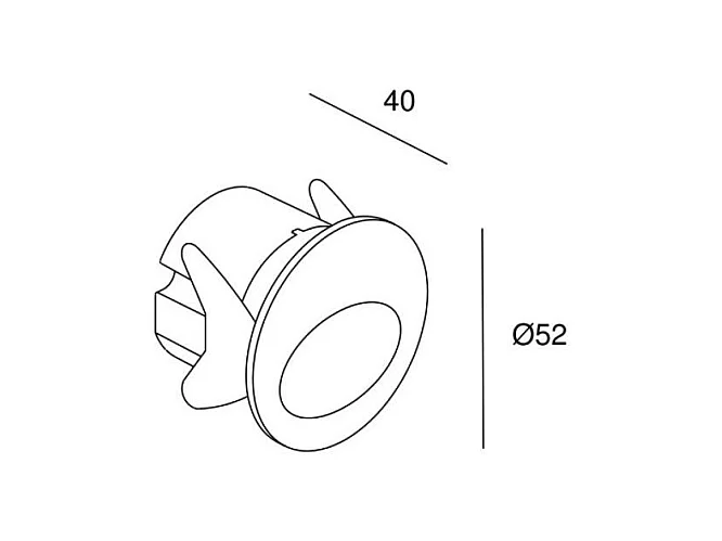 Balise LED Extérieure 2.2W Encastrable au Mur Bat Round Ovale LEDS-C4 05-E014-14-CM Blanc Blanc Neutre 4000K