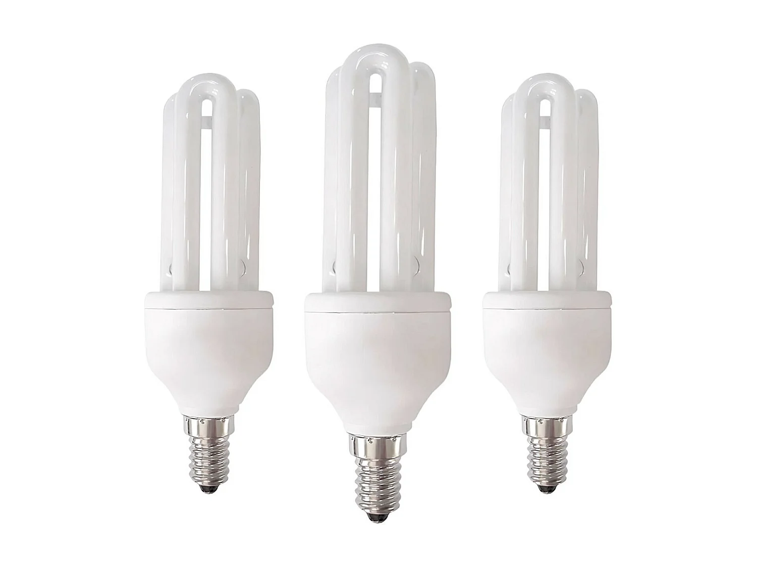 Confezione da 3 Lampadine CFL a basso consumo 3U E14 15W 825lm 2700K 7hSevenOn