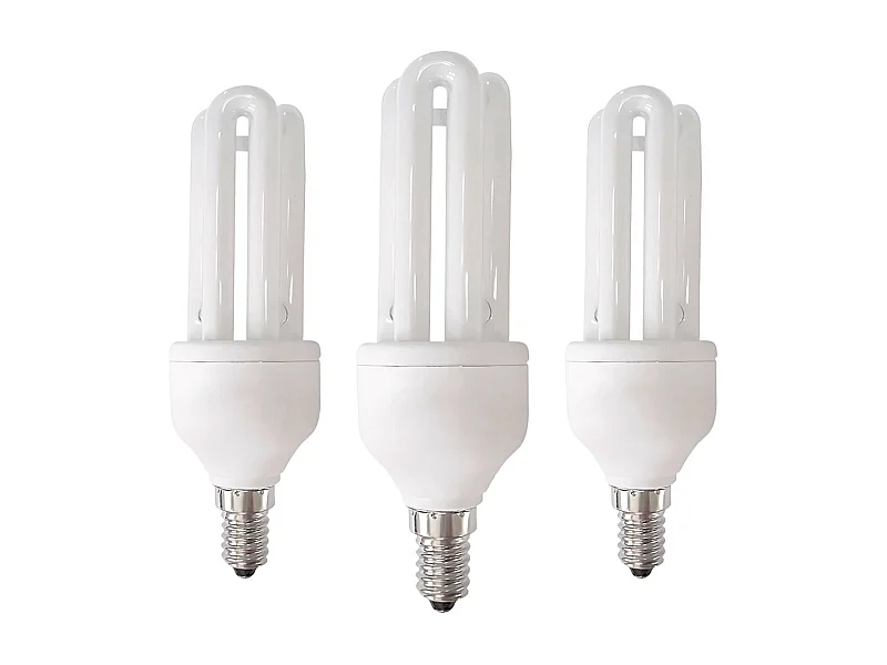 Confezione da 3 Lampadine CFL a basso consumo 3U E14 15W 825lm 2700K 7hSevenOn