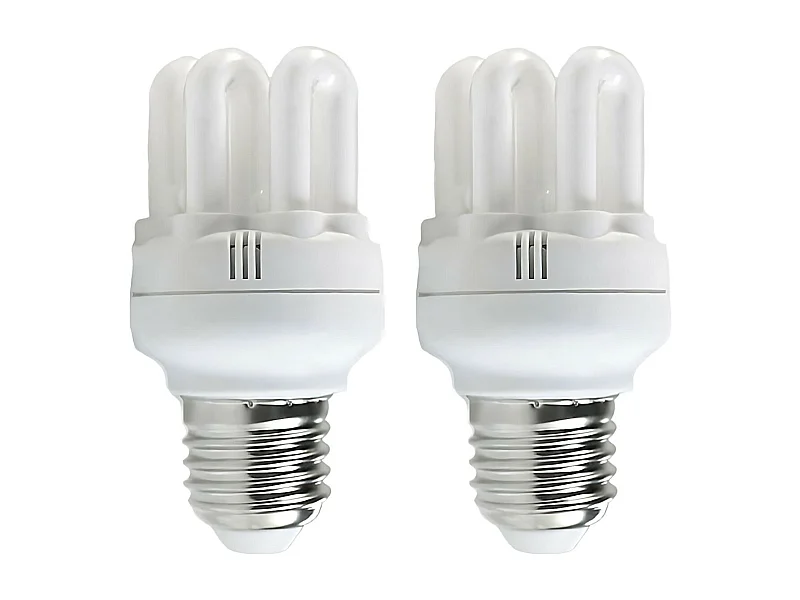 Confezione da 2 Lampadine CFL a basso consumo Mini 6U E27 11W 605lm 2700K Merylux