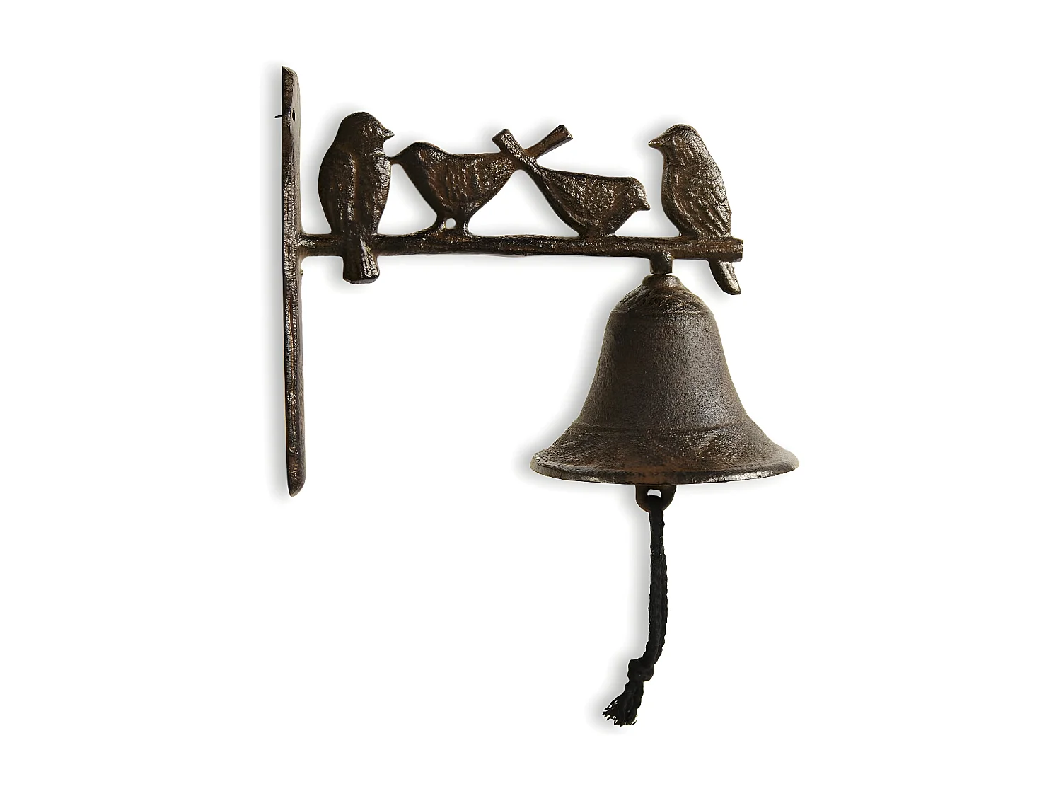 Cloche oiseaux fonte Fonte Marron - Décoration d'Autrefois