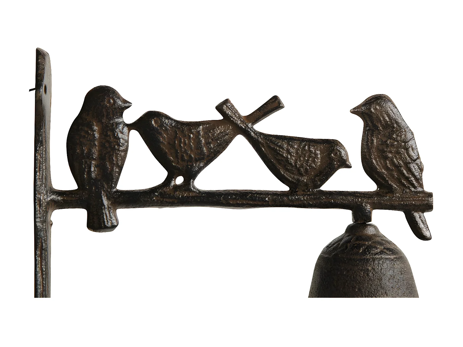 Cloche oiseaux fonte Fonte Marron - Décoration d'Autrefois