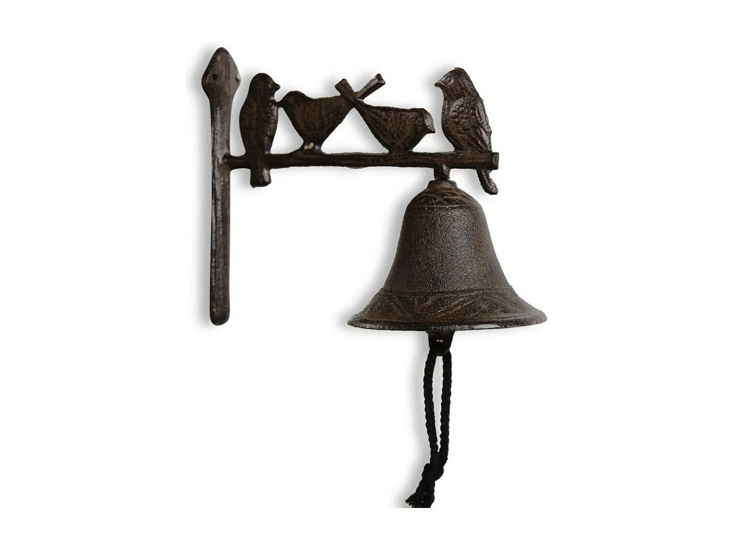 Cloche oiseaux fonte Fonte Marron - Décoration d'Autrefois