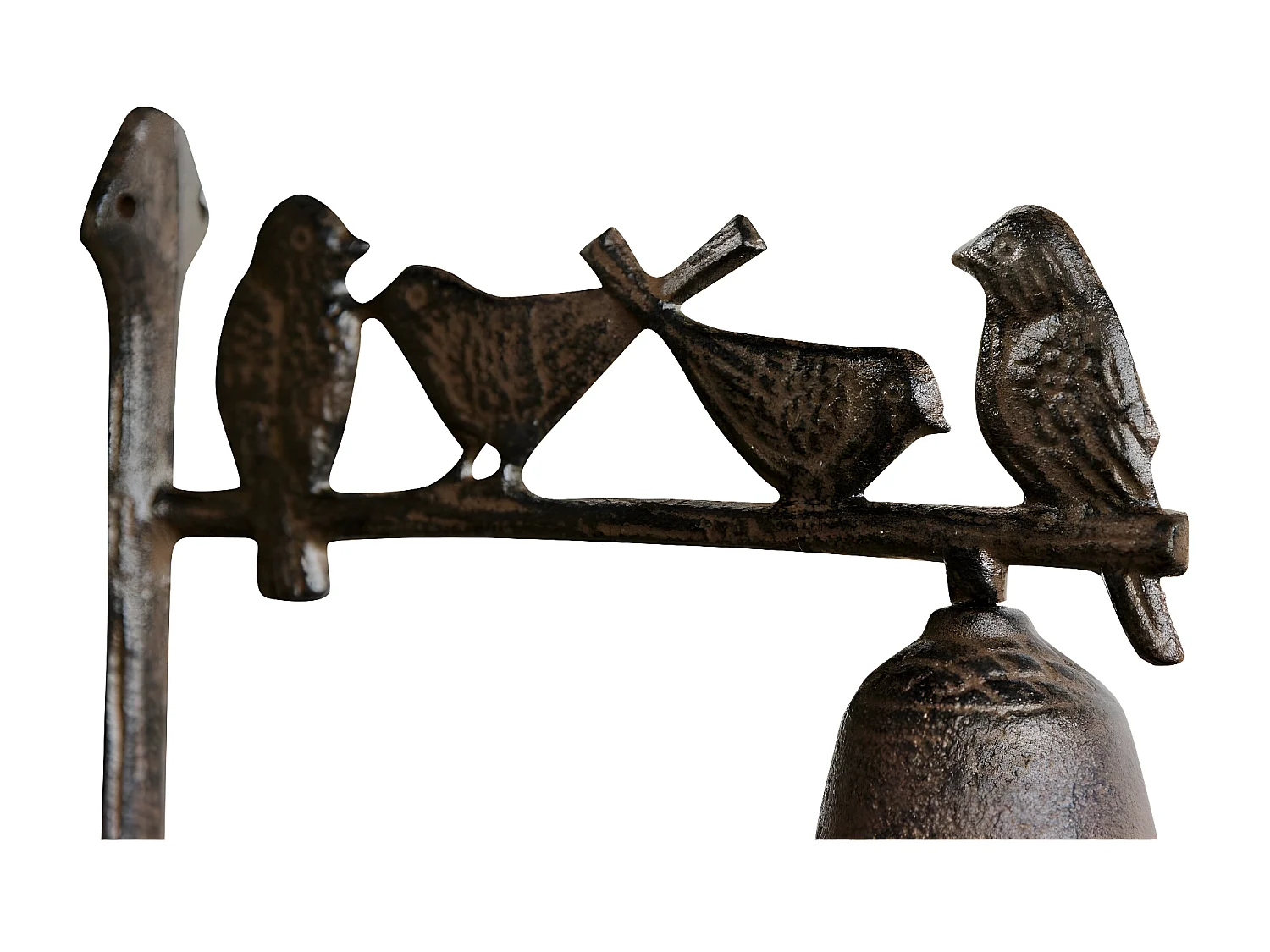 Cloche oiseaux fonte Fonte Marron - Décoration d'Autrefois