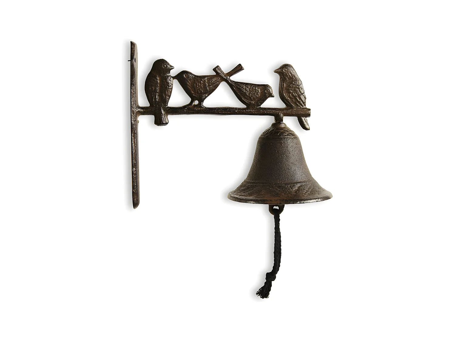 Cloche oiseaux fonte Fonte Marron - Décoration d'Autrefois