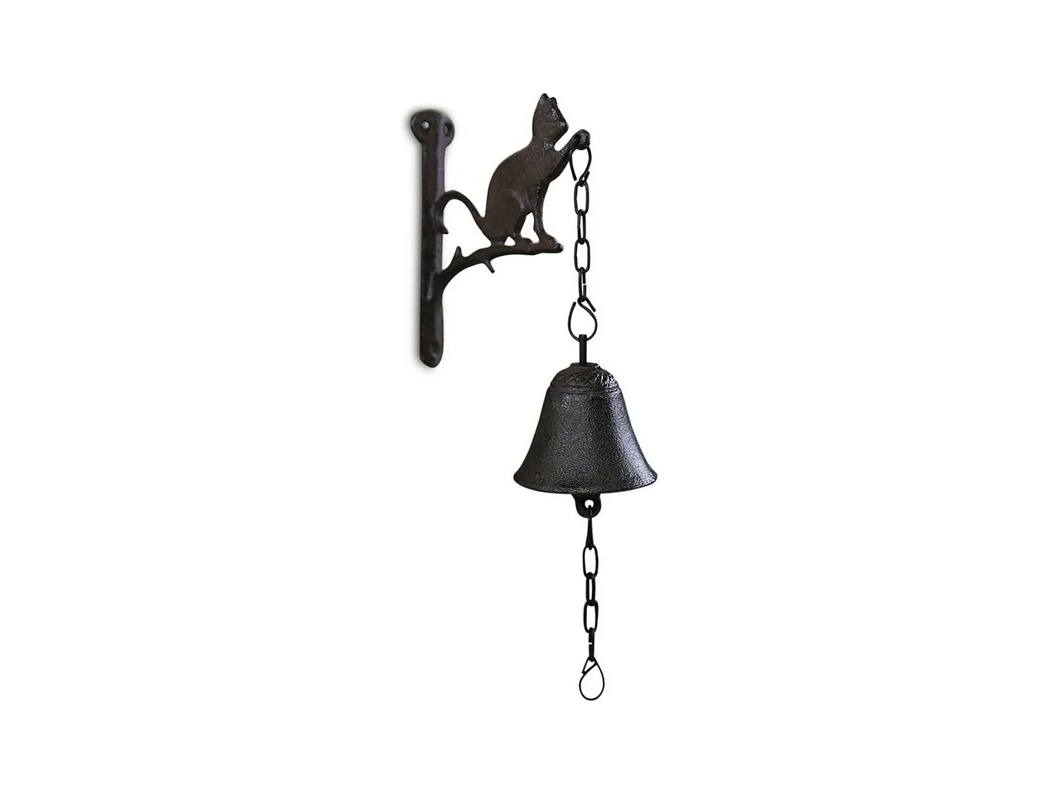 Cloche chat fonte Fonte Marron - Décoration d'Autrefois